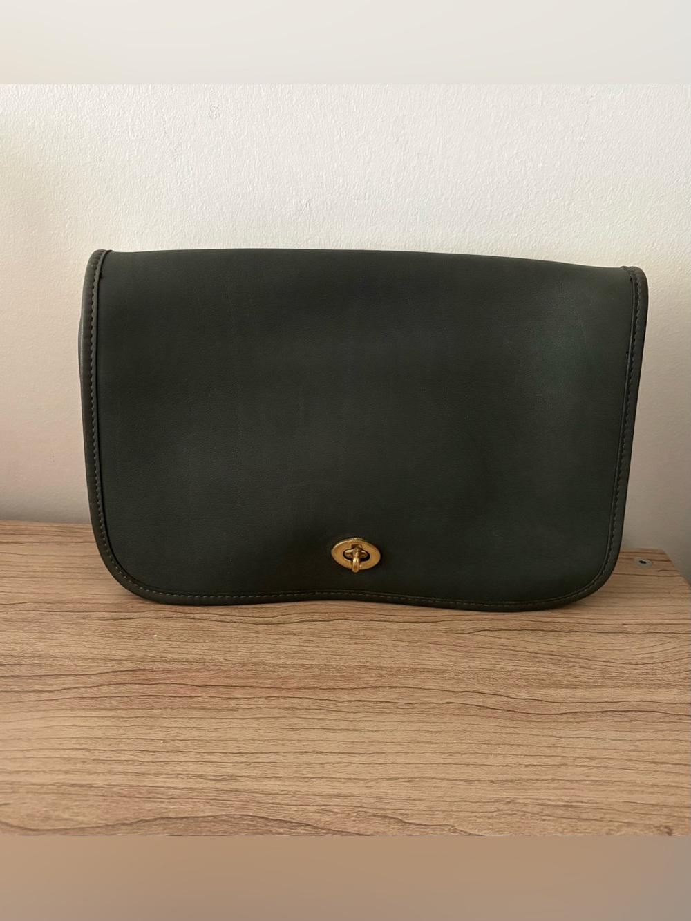 🚨🚨 Coach vintage 80s leather Bag Purse Clutch Forest Green